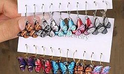 Logo vlinders zilveren oorhangers. €10-,