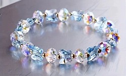 Vlinder kristal helende armband blauw nu voor €12,50-, per stuk